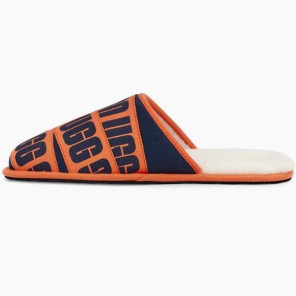 UGG Men's SCUFF GRAPHIC BAND SLIPPERS Color: NAVY/ ORANGE - Picture 4 of 6